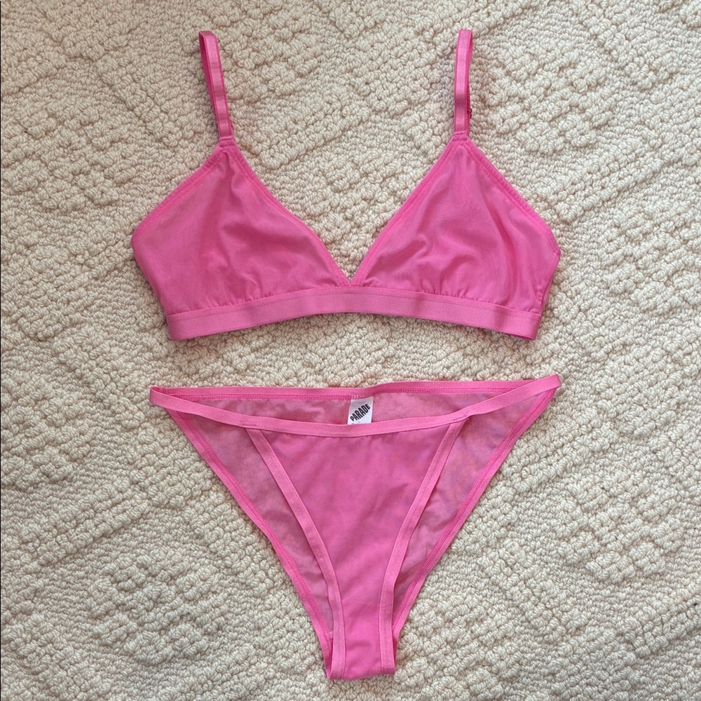 Parade Pink Bralette and Bikini Set - New